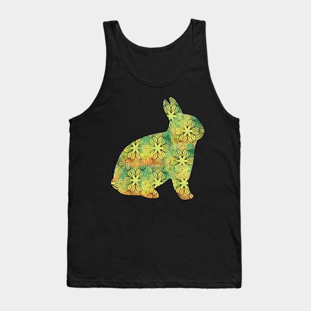 Zentangle Spring Colours Rabbit Tank Top by sarahwainwright